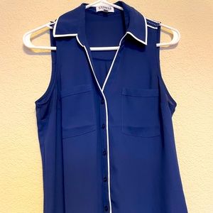 Express blue sleeveless shirt